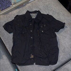 Kids's Black Short Sleeve Shirt